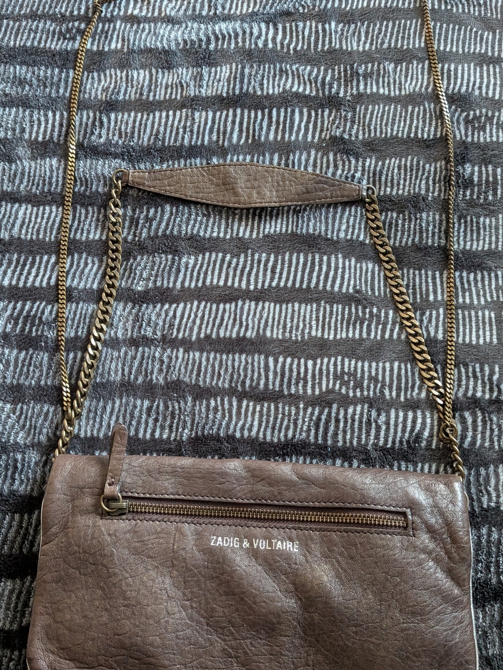 ✨ Taupe Brown Leather Chain Strap Crossbody ✨